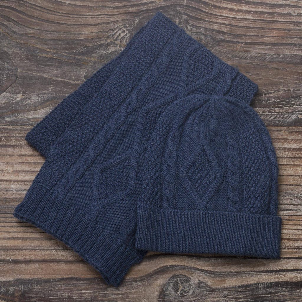 Knitted Unisex Watch Cap in Azure 100% Alpaca from Peru, "Antique Blue Allure" New Year's Resolutions