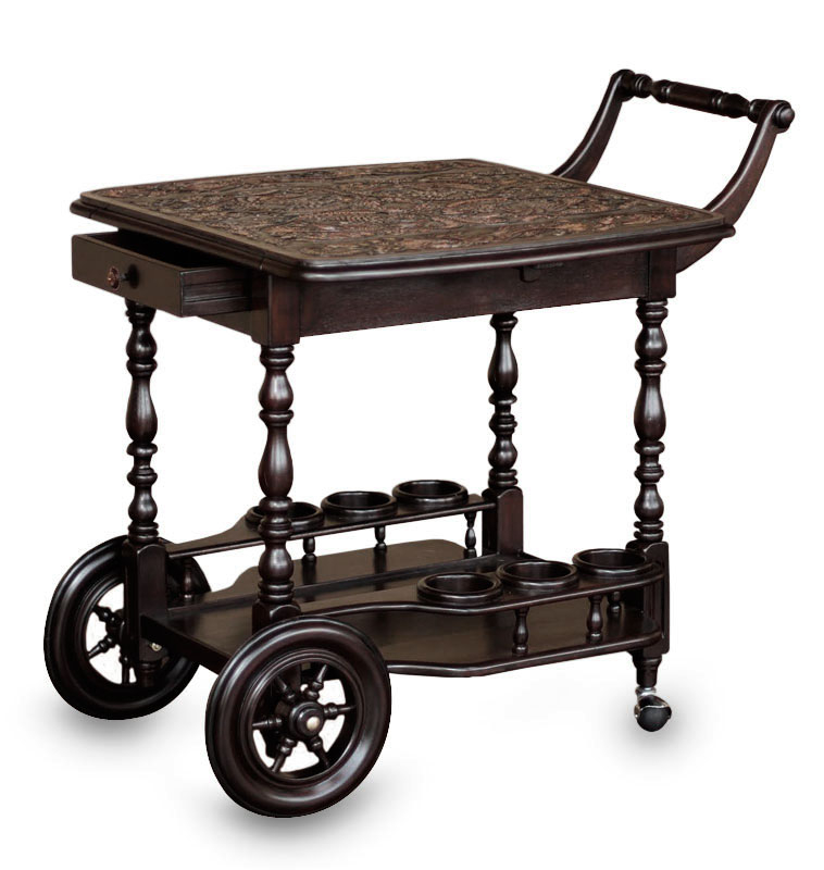 Leather and cedar bar cart, 'A Movable Drink' - beautiful addition to any home!